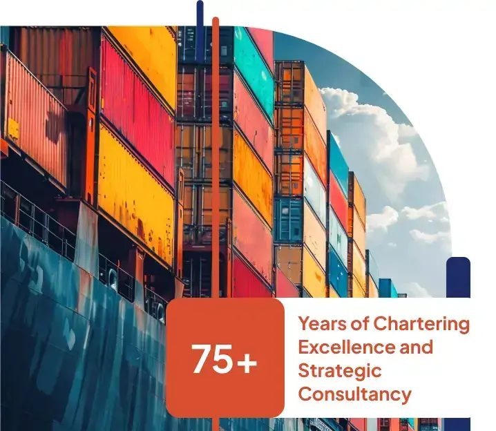 Container ship representing 75 years of Reshamwala chartering excellence
